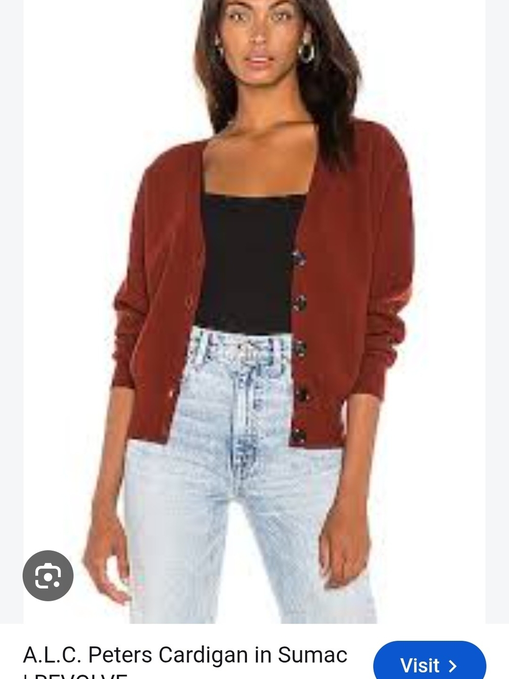 A.L.C. Peters Sumac Button-Front V-Neck Cardigan